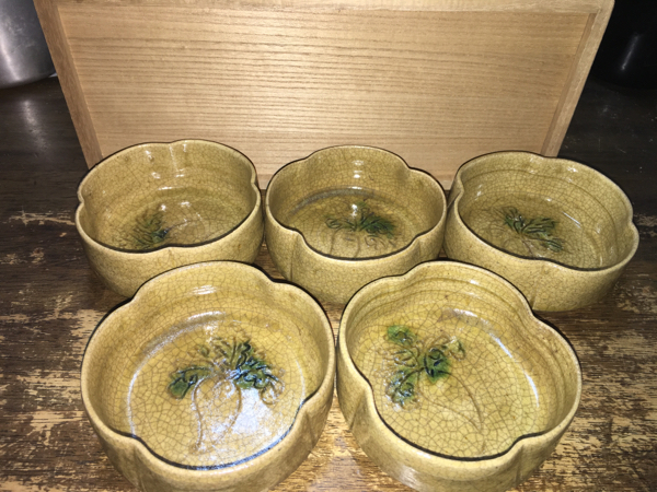 ◇[茶禅]茶道具 花瓶「黄瀬戸花入」2代目・加藤春鼎作 共箱