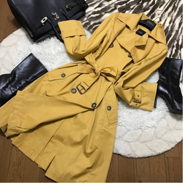 MaxMaraマックスマーラ最高級トレンチコート 可愛いイエロー42