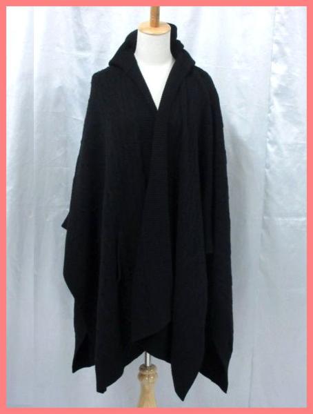 33166★ラルフローレン カシミヤ混ウール ポンチョコート M位 黒