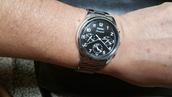 ☆SEIKO ☆クロノグラフ☆ブラック文字版☆ QZ V654-0AB0 ☆完動
