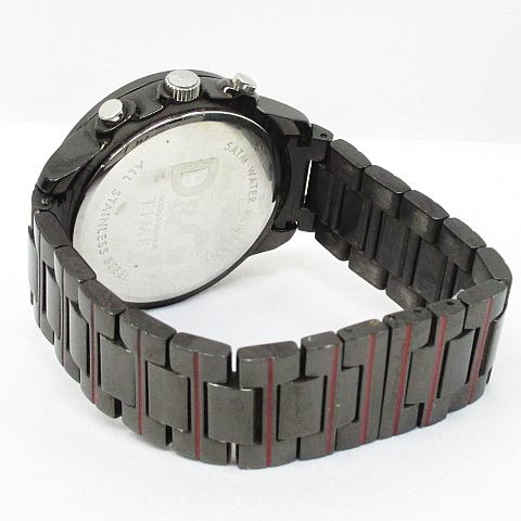 ドルガバ D&G TIME ナバジョ DW0192 クロノグラフ 腕時計 黒 ,ご落札 