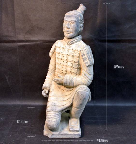 12① 兵馬俑 始皇帝 大型 置物 y69-179769