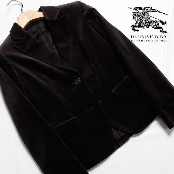 7万 バーバリー ベルベットジャケット 38 レディース 63552