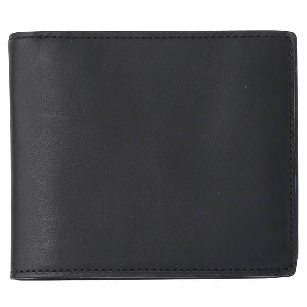 定価7980円 無印良品 イタリア産ヌメ革 二つ折り財布 黒 新品