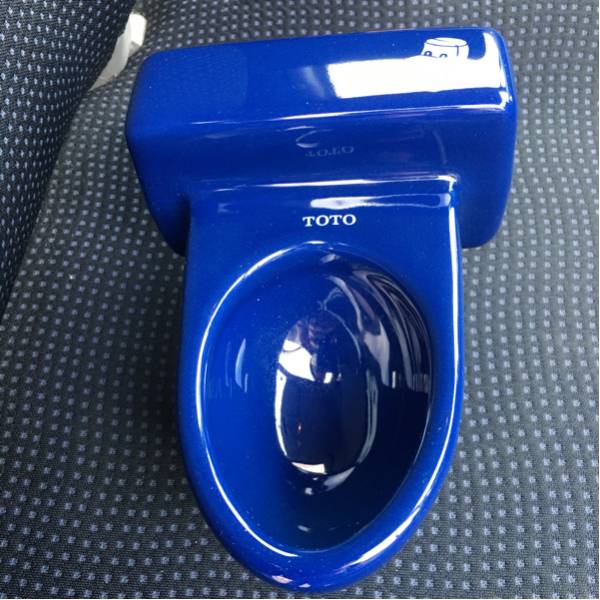 TOTO ミニチュア便器置物 陶器製 灰皿 ブルー(広告、ノベルティグッズ 