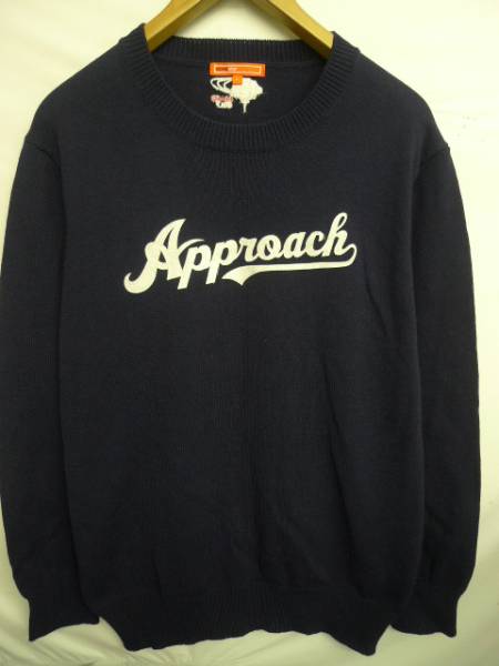 BEAMS GOLF ビームスゴルフ アプローチ ワッペン コットンニットセーター L NAVY 美品 BEAMS GOLF（ビームス ゴルフ）ワッペンロゴ ボア カートバッグ