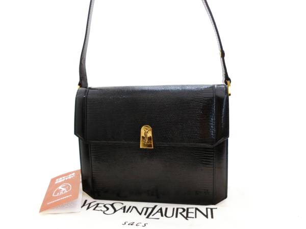 ◇NB9408 イヴサンローラン 本リザード レザー YSL ロゴ 2WAY