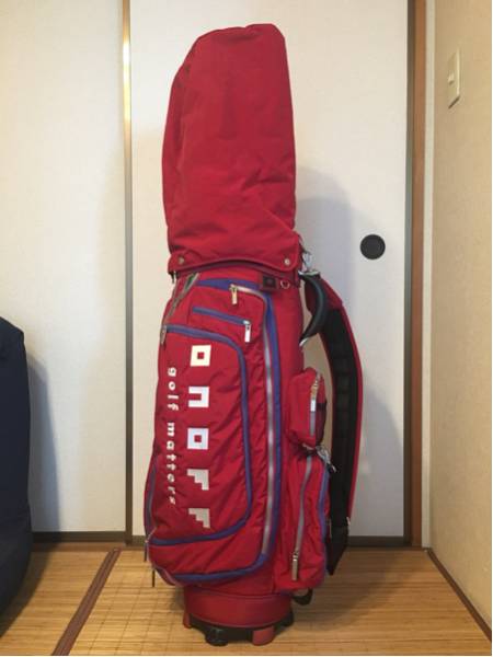 【中古】ONOFFオノフ キャディバッグ 赤