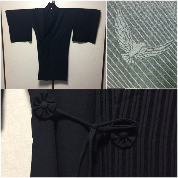 新品御仕立品 斎藤三才 ロング寸！極上丹後縮緬 高級道中着 コート 正絹 757番