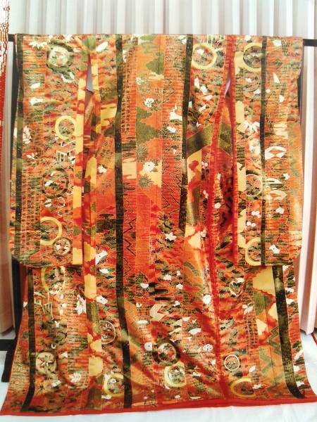 未使用　個性的　本振袖　『手描き　昭和』　踊り　舞台衣装　引き振袖