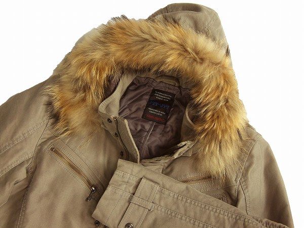 *NICOLE CULB FOR MEN　ニコル*グレーベージュ系*中綿*フルジップ*ラクーンファー*モッズジャケット*48