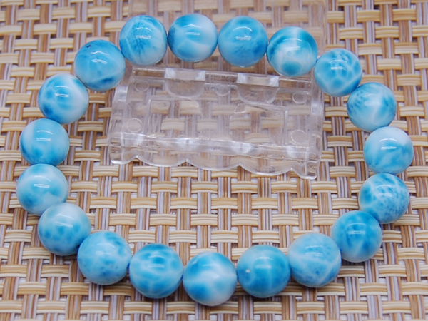 H775 天然石★ドミニカ共和国産の60Aラリマー★ブレス10.3-11mm