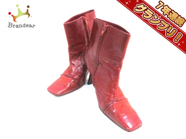 ジャックルコー ショートブーツ 38 レディース レッド