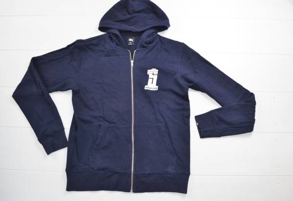 ☆ 極上品 STUSSY ステューシー パーカー ネイビー L ジップパーカー