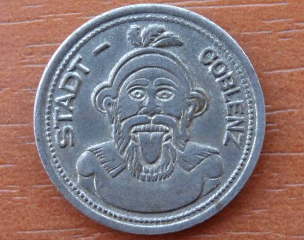 ◎ドイツ 10ペニヒ臨時“鉄貨”「悪徳商人(笑)」コブレンツ市 1920年