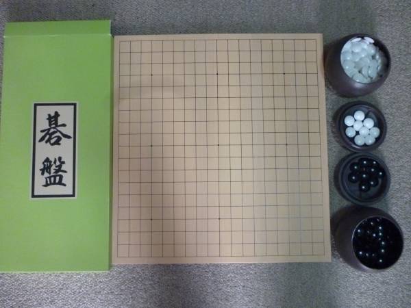 【中古美品】囲碁盤 新桂5号折碁盤セット_1