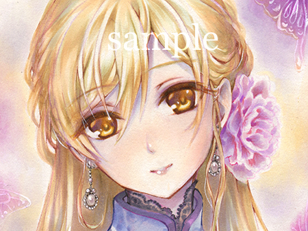 オリジナル 手描き イラスト A4 イラストボード チャイナドレス(手描き