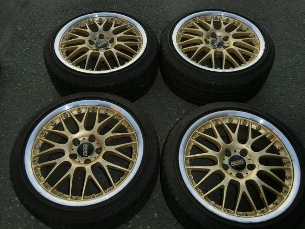 BBS RS787ゴールド8J+40/9J+45 114.5 ホイール4本セット タイヤ付 