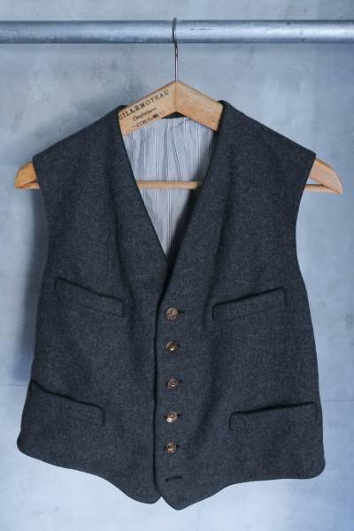 50s オーストリア　ヴィンテージ　ベスト　ウール　グレー　ヨーロッパ
