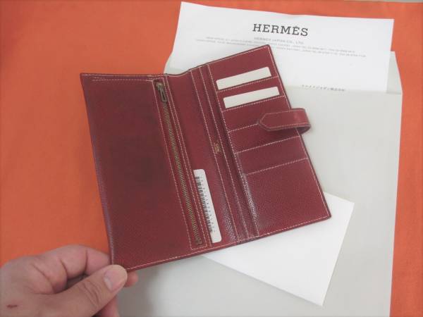 HERMES 美品!【本物保証】♪HERMES エルメス ベアン ボルドー HERMES 美品!【本物保証】♪HERMES エルメス ベアン ボルドー