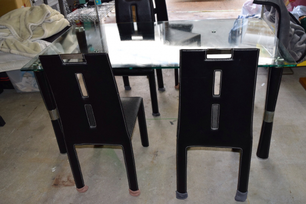 中古品 ダイニングテーブルセット 4人掛け おしゃれ家具 TEMPERED 