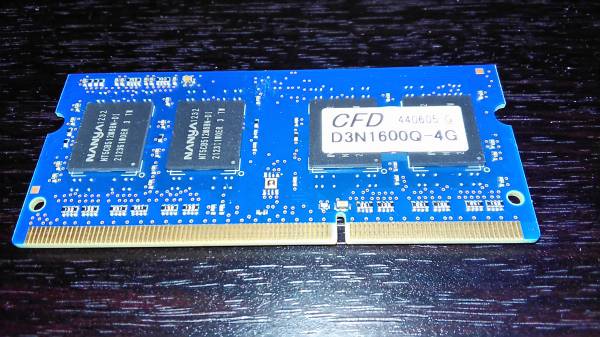 送料込み 美品 パソコン用メモリ。CFD PC3-12800ノート用(4GB) D3N1600Q-4G [D3N1600Q4G]　「SO-DIMM　のDDR3 SDRAM 」_1