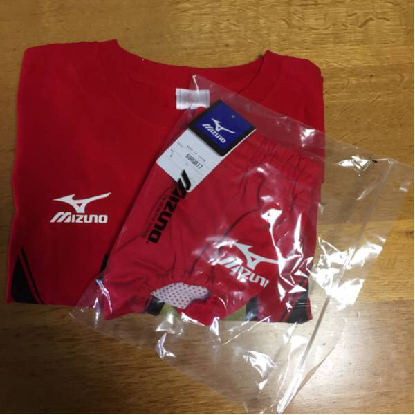 新品 ミズノ バレーボール ブルマ レッドサイズL カラー赤 裏地
