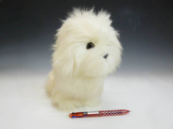 フォンテーヌ　ドレッシーペット マルチーズ　犬ぬいぐるみ　ブラシ付き　昭和レトロ ドレッシーペット フォンテーヌ マルチーズ 犬の置物 インテリア