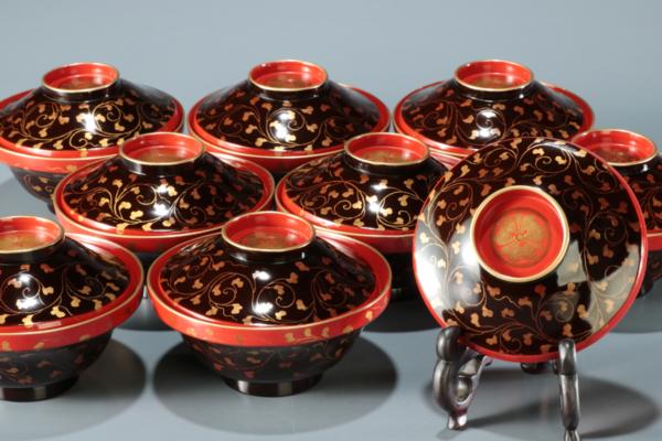 吸物椀 | 漆器 箔つた蒔絵 蒔絵 椀の中古品・新品・未使用 見返蒔絵