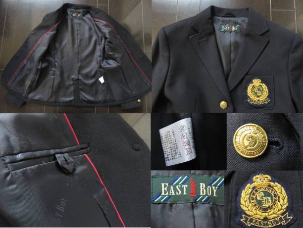 □上質美品【EAST BOY】イーストボーイ高級ネイビージャケット 紺ブレ 