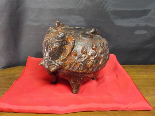 黑褐釉象形容器カンボジア-クメール－アンコール時代・12〜13世紀