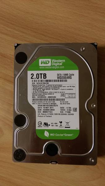 WesternDigital WD20EARS 2.0TB 3.5 HDD 中古動作品