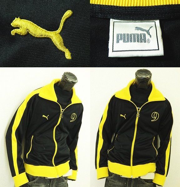 ☆プーマPUMAナンバリング9トラックジャケットジャージM黒黄色☆ PUMA 