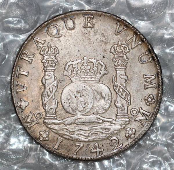 メキシコ 1742年 フィリップ5世 8 Reales 銀貨