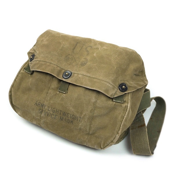 40s ビンテージ US ARMY ミリタリー ガスマスクバック コットン 