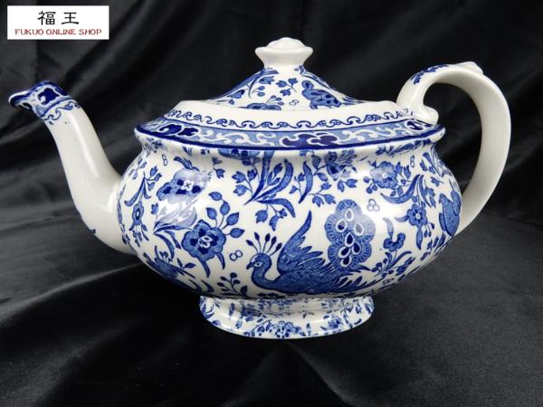 英国バーレイ社 リーガルピーコック ティーポット ブルーアーデン 英国輸入雑貨 O55