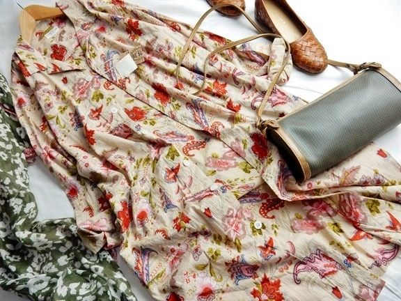 タグ付き未使用♪キューブシュガー CUBE SUGAR コットンプリント羽織りシャツワンピ♪