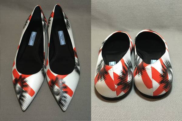 プラダ PRADA 0 レザー パンプス | ブラック ドライビングシューズ 37
