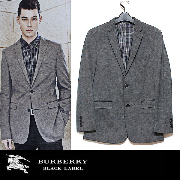 メンノン掲載▼バーバリーブラックレーベル 裏地ノバチェック ストレッチ性 カットJK 2Bテーラードジャケット L(3)■BURBERRY BLACK LABEL