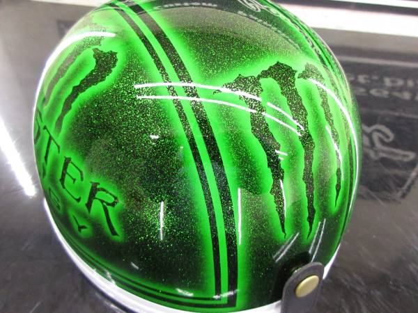 即納）カスタムコルク半 モンスター 緑キャンディ ラメ 格安