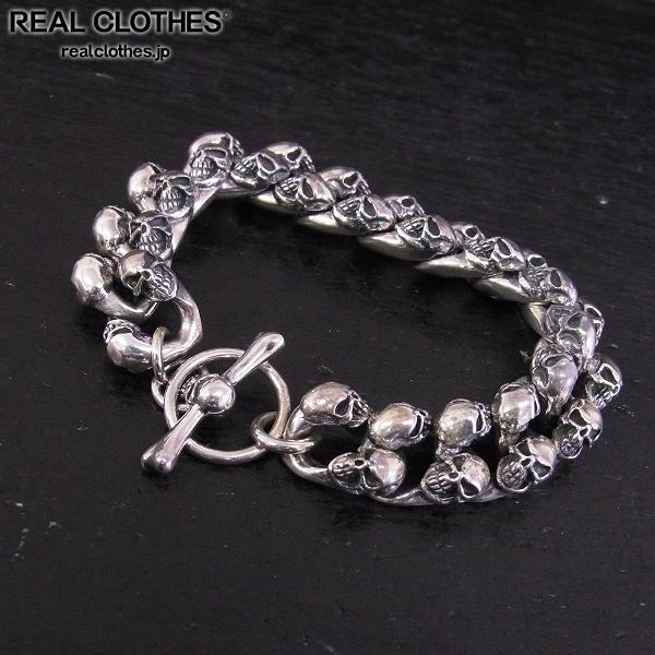 ノーブランド スカルへヴィーチェーン喜平ブレスレット/シルバー925