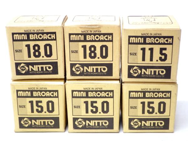 【未使用】 NITTO 日東工器 ミニブローチ 6個セット 11.5mm/15mm/18mm