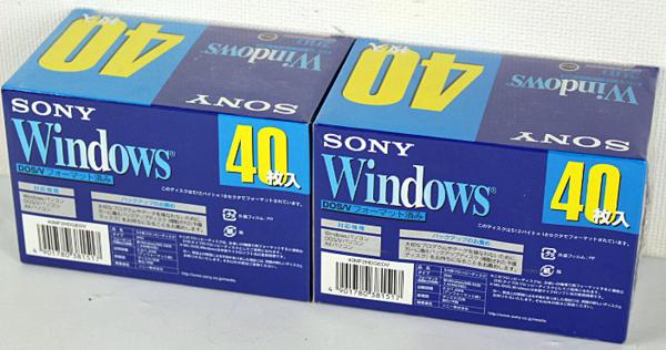 人気SALE,定番人気 ☆未使用品☆記録メディア 3.5型フロッピーディスク 2HD SONY 40MF2HDGEDV Windows・DOS/Vフォーマット済み 40枚入x2 ソニー FD 未開封