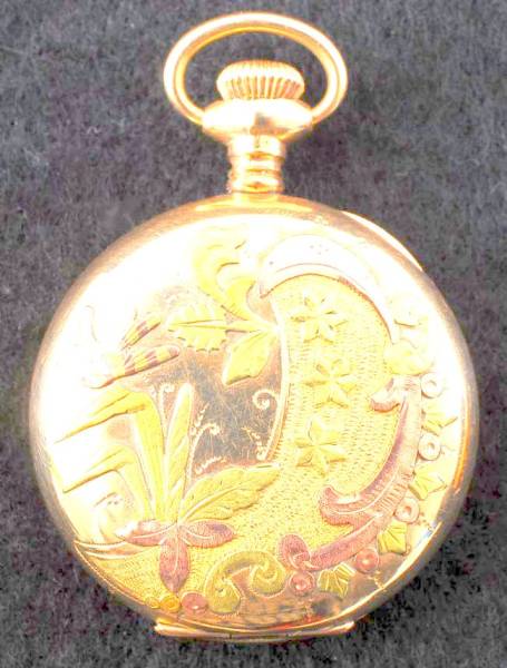 極美品 1912年 エルジン 多色金張 フルハンター 懐中時計 アンティーク ELGIN_1