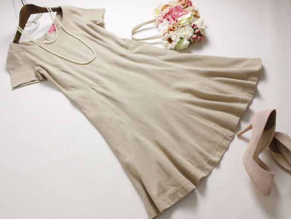 ジュンコシマダ*モカサンmocassin*上品で華やかコットン100％素材サマーワンピース3サイズ