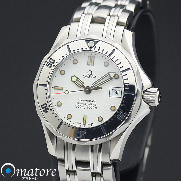 1円～◎美品◎OMEGA オメガ シーマスター 300ｍ レディース クォーツ 2582.20◎白文字盤◎箱ギャラ