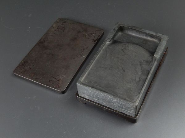 中国古玩 唐物 書道具 硯 細密細工 時代物 唐木硯箱 極上品 初だし品