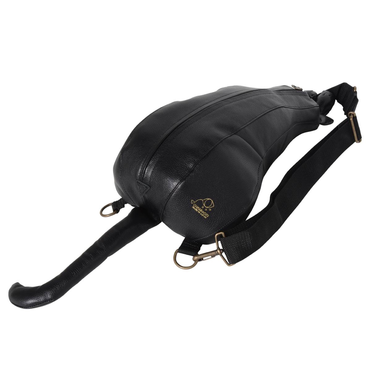 CHIGRACCI チグラッチボディバッグ猫バッグブラックレザー猫 CHIGRACCI
