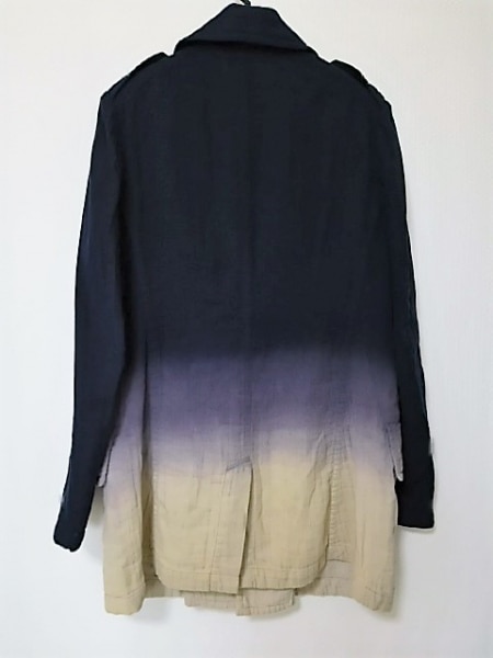 ワイズ Y's コート サイズ3 L ネイビー×パープル×アイボリー レディース 春・秋物