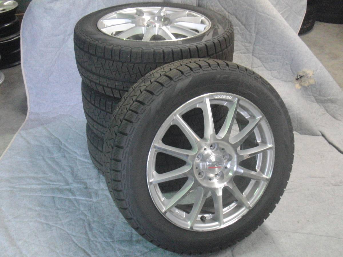 社外アルミホイール 205/55R16 91Q ピレリ ICE ASIMMETRICO 9分山